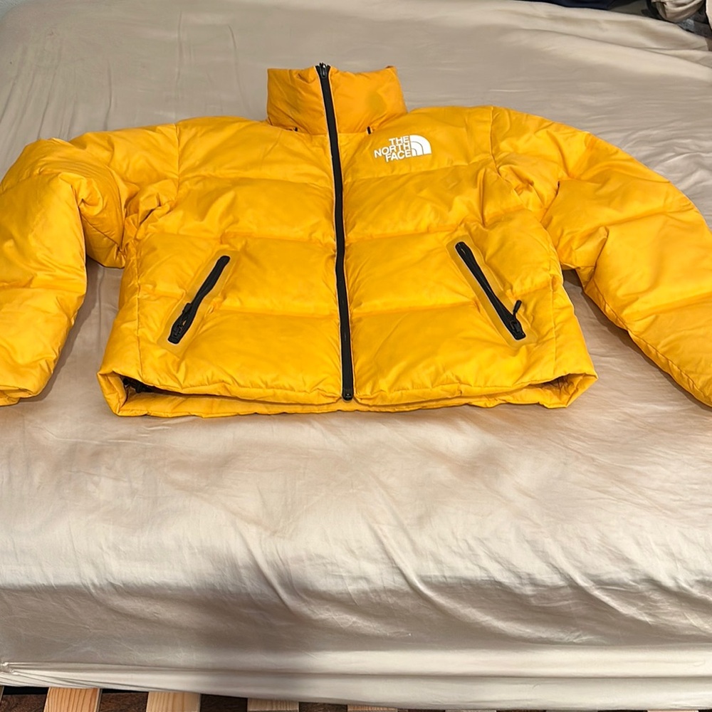 Remastered Nuptse North Face Yellow Puffer Jacket